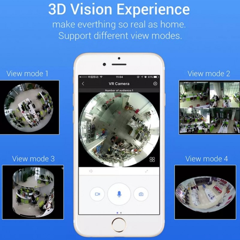 اصغر كاميرا مراقبة بتقنية VR مشاهدة كامل الموقع 360 درجة image